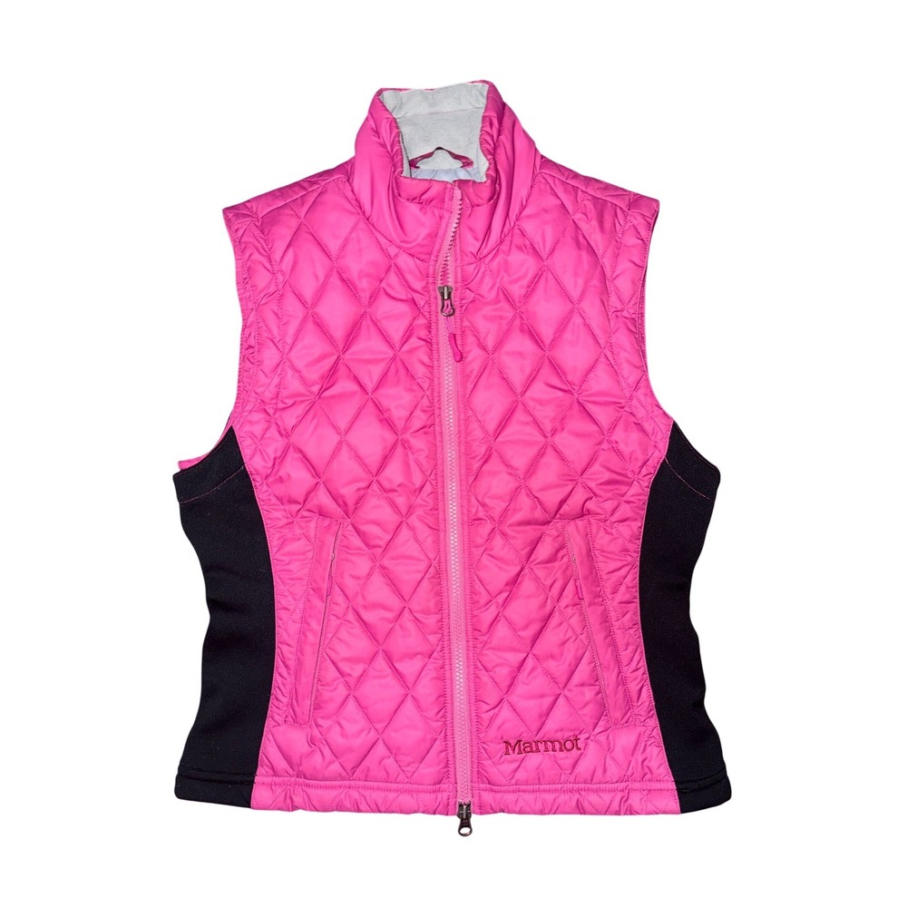 Marmot Pink Quilted Puffer Kitzbuhel Vest Full Zip‎ Gorp Granola Hiking Outdoor